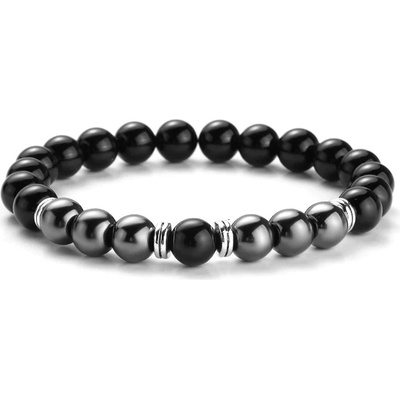 Naky pánský černý achát & hmatit N1025