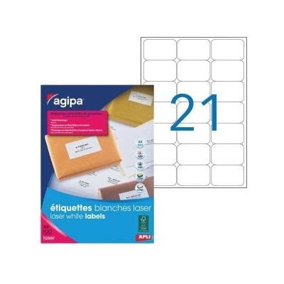 Etikety laser 63,5x38,1mm Agipa A4 100 hárkov