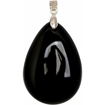 Nefertitis Obsidián černý nebeské oko přívěsek stříbro NF63463