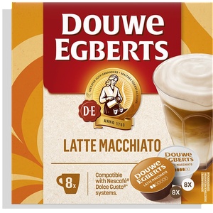  Кафе капсули Douwe Egberts Latte Macchiato за Dolce Gusto, 16 бр. , 8 напитки