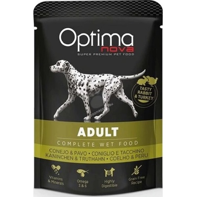 Optimanova Пауч OptimaNova Adult Rabbit, с заешко месо, за кучета над 12м, 0, 300 кг