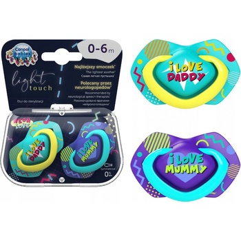 Canpol Babies 2 ks symetrických silikon cumlíkov Neon Love Baby modrá