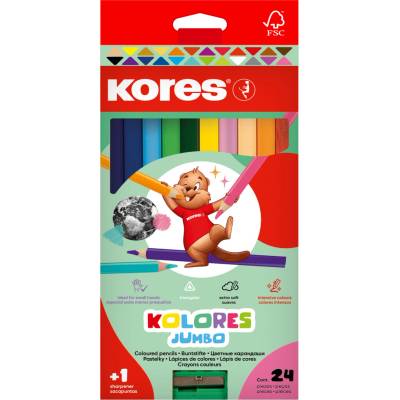 Kores Kolores Jumbo 93524 trojhranné pastelky 24 barev