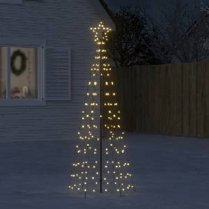 vidaXL LED коледно дърво с колчета 220 LED топло бяло 180 см (само за Австралия) (3307641)