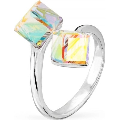 Spark prsten se Swarovski Elements Cube P48416P AB 4293