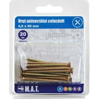 vrut un.celozávit 4,0x 60mm ZZ (20ks)