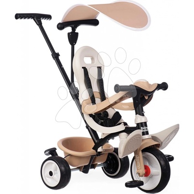 Smoby s vysokou opierkou Baby Balade Tricycle Beige so slnečníkom brzdou a tichými EVA kolesami béžová