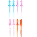  Цветни еротични вилици с пенис форми, 8 броя - Colored Penis Skewers (D-245396)