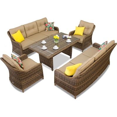 Garden Point Техноратанови градински мебели Toledo Apetito 8 кафяв Garden Point (GAP120-8)
