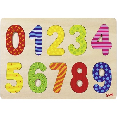 Goki Дървен пъзел Goki - Числата от 0 до 9 (57574)