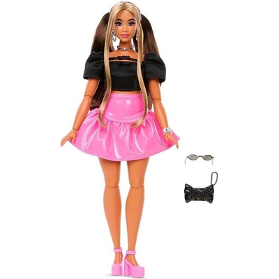 Barbie Deluxe Style módna v čiernom tope a ružovej sukni