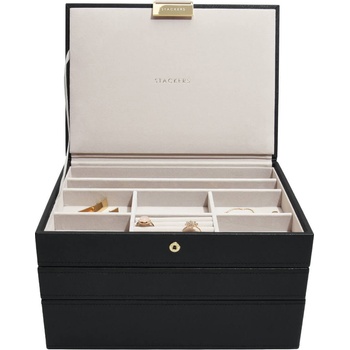 Stackers Ковчеже за бижута Stackers тройно cлassic кадифеночерено (75465)