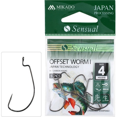 MIKADO HOOK SENSUAL OFFSET WORM BN vel.4 5 ks