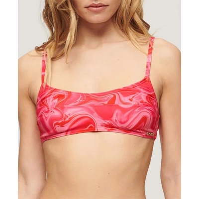 Superdry Print Bralette bikini top - Pink (Malibu Pink Marble)