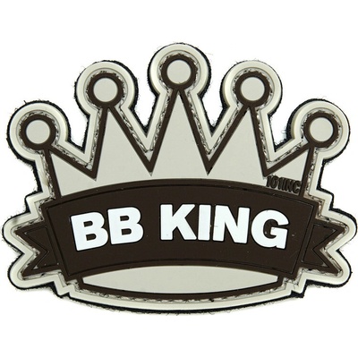 Gumená nášivka 101 Inc nápis BB King - béžová