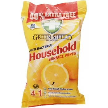 Green Shield 4v1 Úklidové antibakteriální vlhčené čistící ubrousky 70 ks