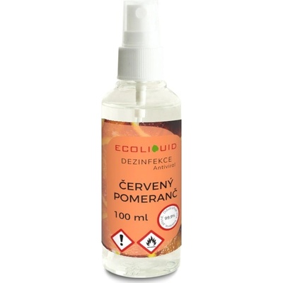 Ecoliquid Antiviral dezinfekce na ruce sprej červený pomeranč 100 ml
