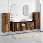 vidaXL Комплект мебели за баня 5 бр. Старо дърво 33 x 34, 5 x 100 см (3406001)