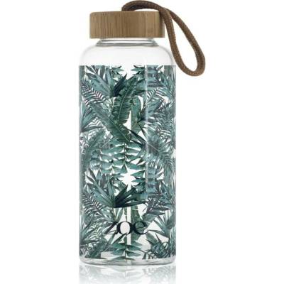 ZOE Bamboo Glass Bottle skleněná láhev na vodu barva Tropic green 1 ks