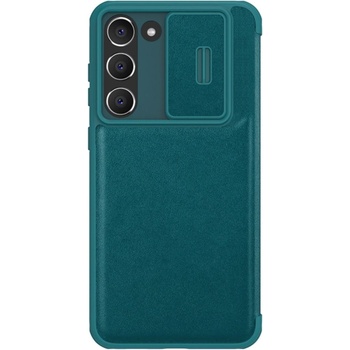 Nillkin Кожен калъф с протектор за камера Nillkin Qin Leather Pro Case за Samsung Galaxy S23 Plus, зелен (6902048258624)