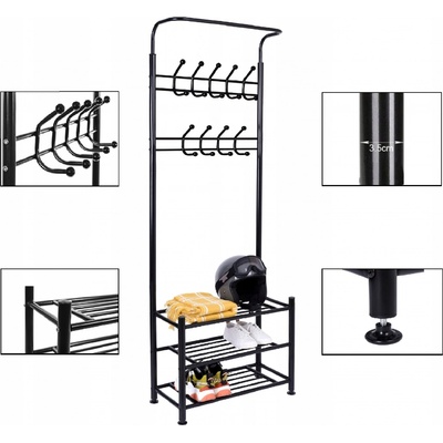 Iso Trade Věšák na šaty - věšák s policí na boty 15744 – Zboží Mobilmania
