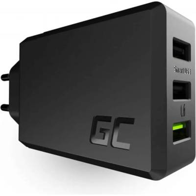 Green Cell 30W Power Source - захранване за ел. мрежа с 1 x Ultra Charge Fast Charging изход и 2 x Smart USB изхода за мобилни телефони и таблети (черен)