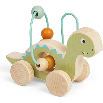 Bigjigs Toys Diplodocus na kolieskach s korálkovým labyrintom