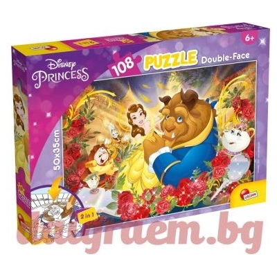 Lisciani Пъзел lisciani 91683 - 108 части - Красавицата и Звяра, двулицев пъзел (li91683)