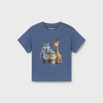 MAYORAL Тениска къс ръкав животинки в Син цвят за бебе момче Mayoral