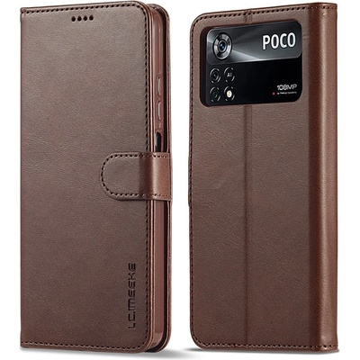 Pouzdro IMEEKE Peněženkový Xiaomi Poco M4 Pro tmavě hnědý