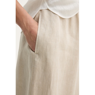 Weekend Max Mara широк дамски ленен панталон FELINO (2615131042600)