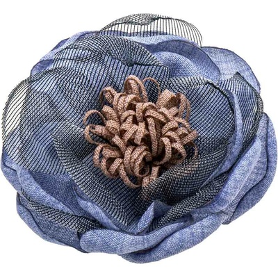 Biju Brož textilní květ modrá 9002077-2