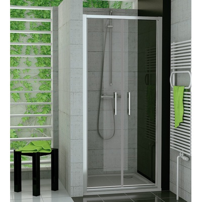 SanSwiss Ronal TOPP2 0900 01 07 Dvoukřídlé dveře 90 cm matný elox/sklo