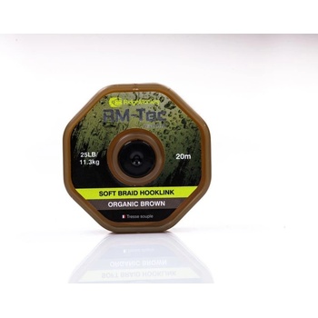 RidgeMonkey šňůra RM-Tec Soft Braid Hooklink 25lbs 20m Organic Brown
