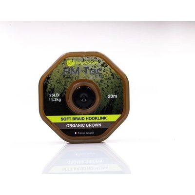 RidgeMonkey šňůra RM-Tec Soft Braid Hooklink 25lbs 20m Organic Brown