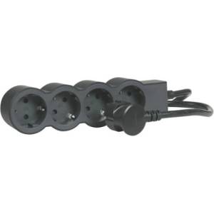 Legrand Разклонител 4x 2P+E Шуко, с кабел 3m, цвят Черен - Legrand Standart 694562 (694562)