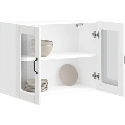 vidaXL Кухненски стенен шкаф със стъклена врата Lucca бял (853847)