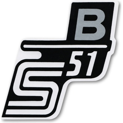 Nálepka schránky S51 B, STŘÍBRNÁ (typ 2) - Simson S51