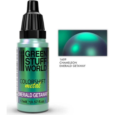 Green Stuff World Colorshift Chameleon Metal acrylic Paint Emerald Getaway 17 ml
