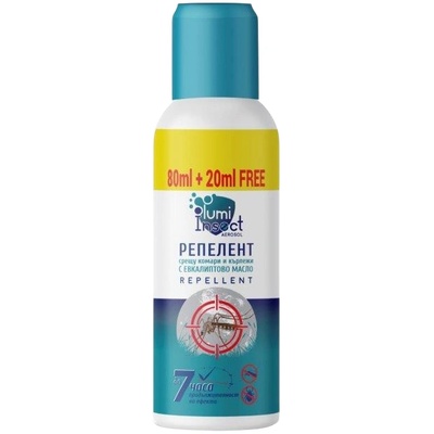 Lumi Insect Репелент срещу кърлежи и комари, Аерозол спрей, 80 + 20 ml