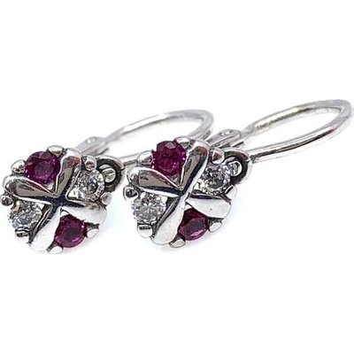 Jan Kos jewellery zlaté náušnice s růžovým kamenem 59620558