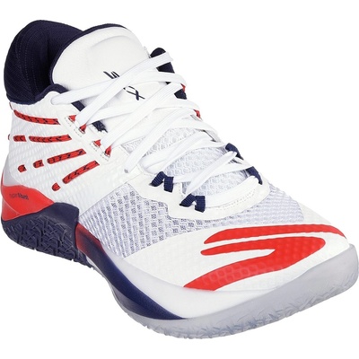 Skechers Мъжки баскетболни кецове Skechers Reign Basketball Trainers Mens - White/Red