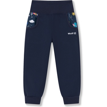 Wolf Chlapčenské softshellové nohavice B2581 tmavo modrá