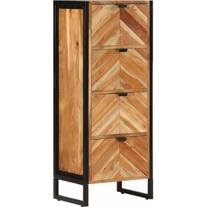 vidaXL Шкаф за баня 40x30x100 см масивно акациево дърво и желязо (372746)
