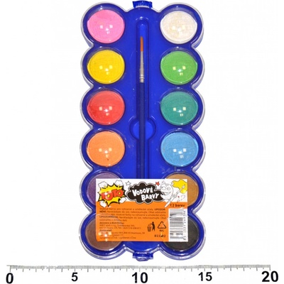 TOTO Vodové barvy se štetcem 12 ks – Zboží Dáma