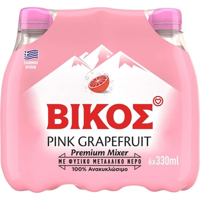 Vikos Růžový grep 6 x 330 ml