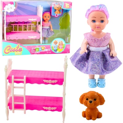 Leantoys Mini panenka v šatech + doplňky