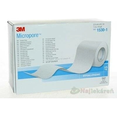 3M Micropore náplast papírová cívika 2,5 cm x 9,1 m