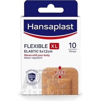 Hansaplast FLEXIBLE XL Elastic náplasť elastická, 5 x 7,2 cm 10 ks