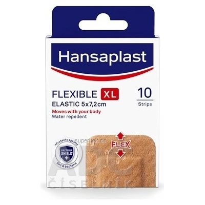 Hansaplast FLEXIBLE XL Elastic náplasť elastická, 5 x 7,2 cm 10 ks